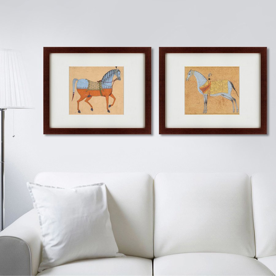 Литография на тонированной бумаге 42х52 см Indian horse, 1820 КАРТИНЫ В КВАРТИРУ  135672 Бежевый;белый;голубой;разноцветный  - Вид №2