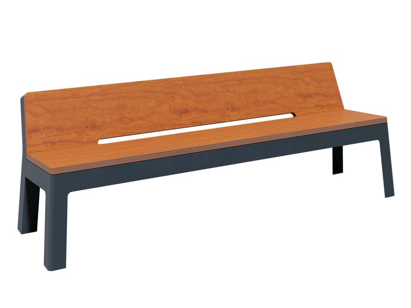 Металлическая и деревянная скамья со спинкой amop Lugarcomum ARCH-00030965