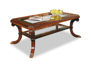 Деревянный прямоугольный журнальный столик