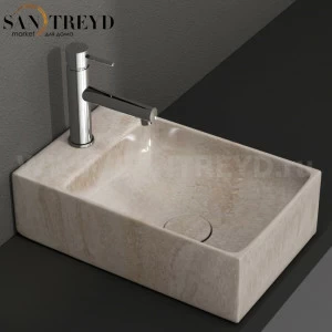 B6R40SB Подвесная раковина настенная прямоугольная Ceramica Globo T-EDGE белая