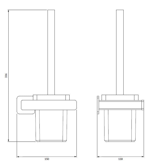 Туалетная щетка из матового стекла и латуни OMNIRES Nelson ARCH-00057483 - Вид №7