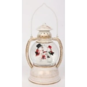 Светящаяся электрическая фигура Фонарь Снеговик 2 лампы 11 см золотой