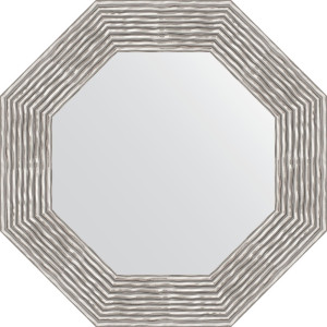 BY 3808 Зеркало в багетной раме - волна хром 90 mm EVOFORM Octagon