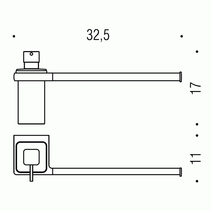 B6274 Полотенцедержатель 32 см с дозатором (хром) COLOMBO LULU Colombo Design - Вид №2