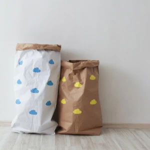 Эко-мешок для игрушек Small Clouds из крафт бумаги VAMVIGVAM  282007 Белый;бежевый