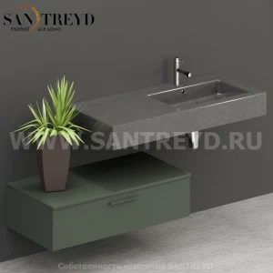 T10052FE2 Столешницы для использования в сочетании с тумбами и открытыми тумбами 100 см зеленая Globo ARREDO WOOD Италия