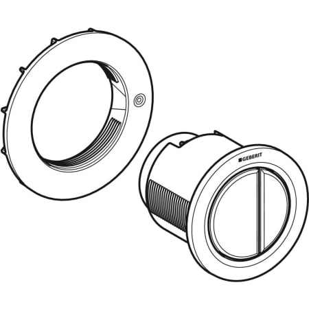 116.050.11.1 Пневмоклавиша смыва Geberit дистанционная тип 01, двойной смыв, установка в мебель Geberit  - Вид №1