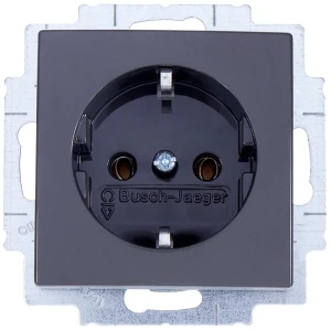 Розетка ABB BJB Basic 55 Шато с заземлением цвет чёрный