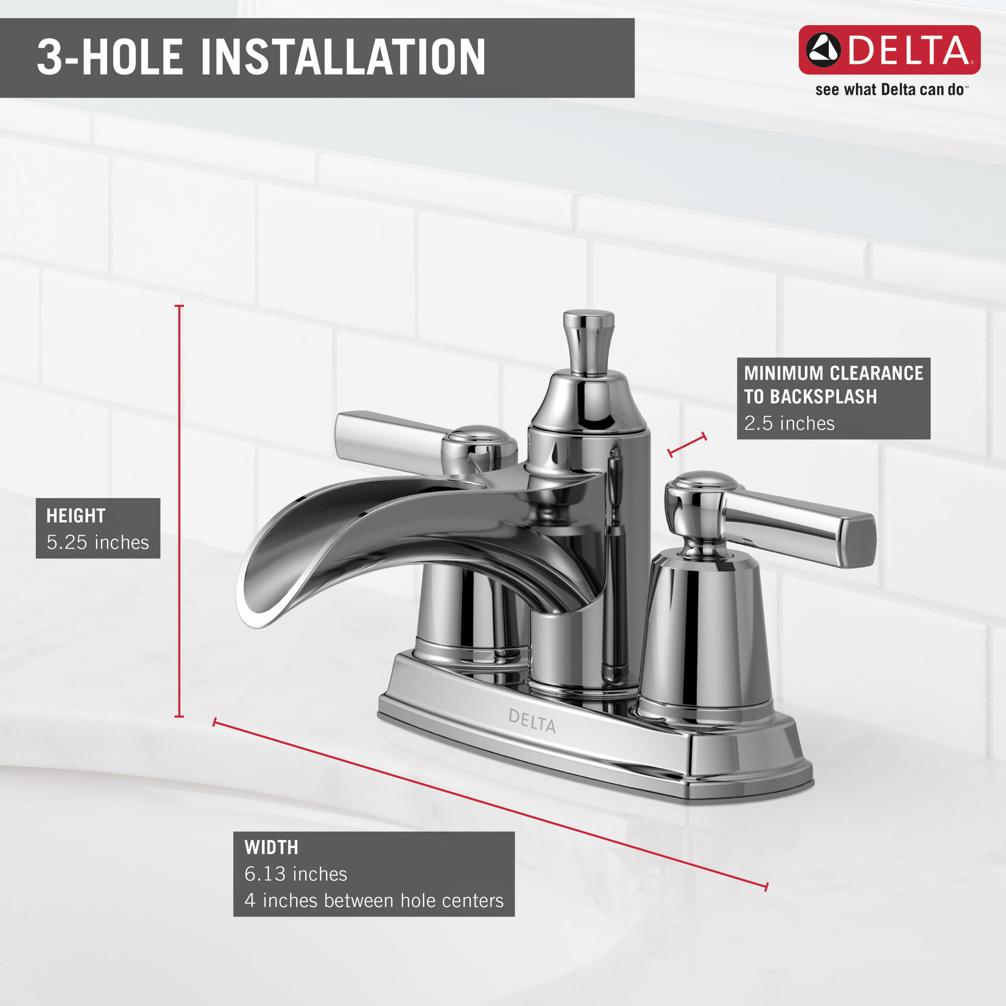 25746LF Смеситель с двумя ручками Delta Faucet Davis Хром - Вид №1