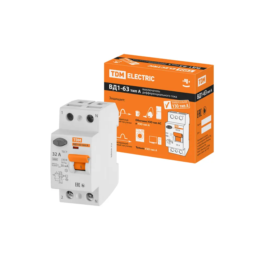 УЗО TDM Electric ВД1-63 — защита от поражения током и пожаров 89347151 STLM-1118895 - Вид №5