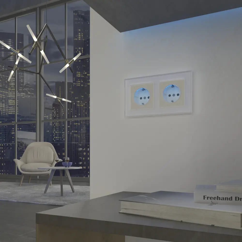 Розетка встраиваемая Werkel с подсветкой цвет слоновая кость STLM-2013831 - Вид №1