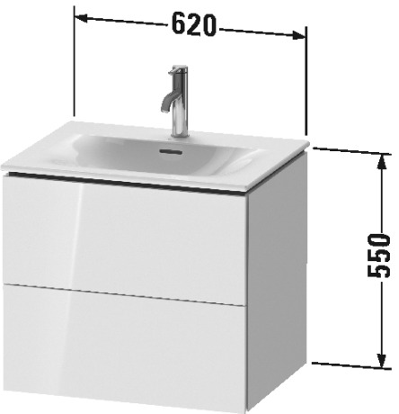 LC630504040 L-Cube Тумбочка подвесная Черный глянцевый лак Duravit - Вид №1