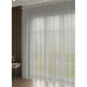 MIAMOZA Тюль Вензель серый 300×280 см с декоративной шторной лентой 89398901