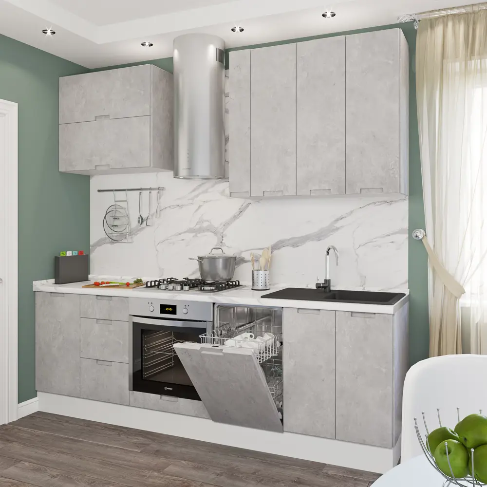 Фальшпанель для кухонного шкафа Берлин 37x102.4 см Delinia ID МДФ цвет серый 82011407 STLM-2210638  - Вид №9