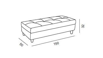 Скамейка капитонне Twils ARCH-00102567 - Вид №3