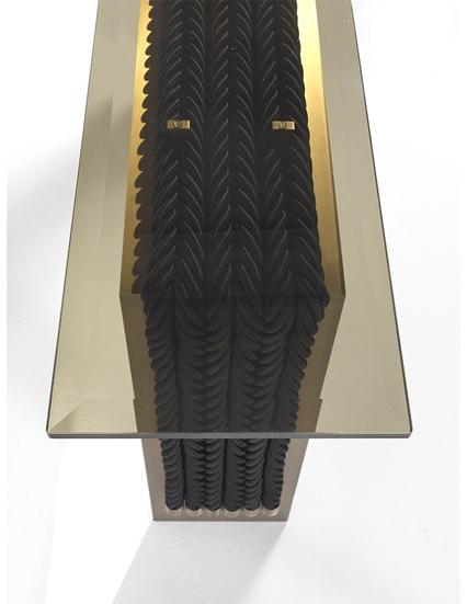 Gianfranco Ferré Home Прямоугольная консоль из металла и стекла Glasgow sun-id-1398547 - Вид №2