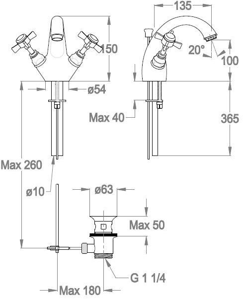 Fir Italia Смеситель для раковины на столешницу, одно отверстие The outfit 3013175_2 - Вид №4