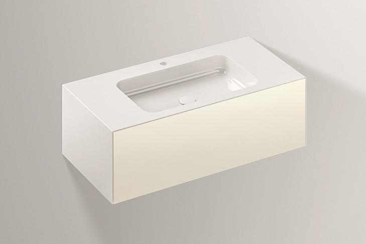 5156814000 Умывальник с тумбой, wp.folio3, белая, proshield, лакированная, шелковисто-матовый блеск, белый Alape серия FO (Folio) 