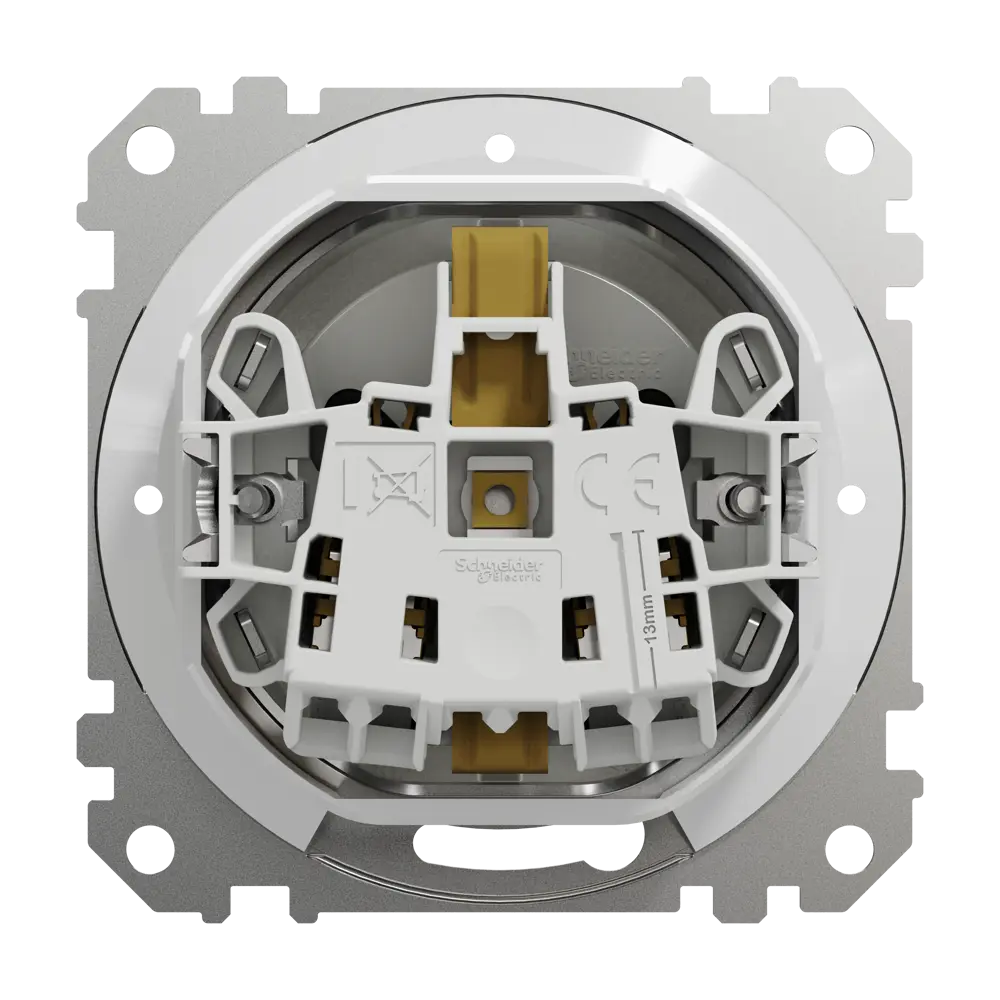 Розетка встраиваемая влагозащищенная Systeme Electric Sedna Design с крышкой IP44, цвет белый STLM-2056800 - Вид №2
