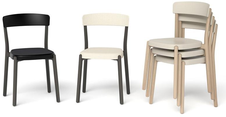 ENEA Штабелируемый стул из дерева и ткани Noa sun-id-1419542 - Вид №2