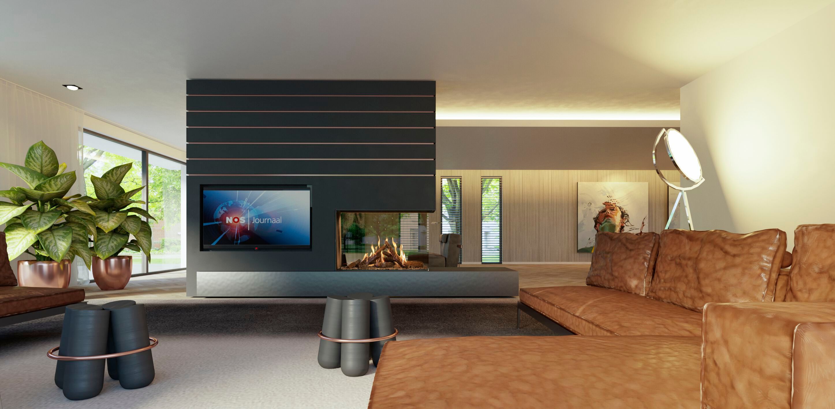 Газовый тройной закрытый камин KALFIRE GP115/75R ARCH-00130521 - Вид №2