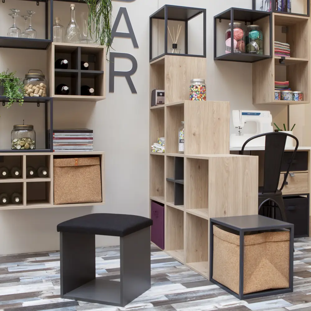 Полка-ящик Spaceo KUB Paris металл цвет графит STLM-2194841 - Вид №6