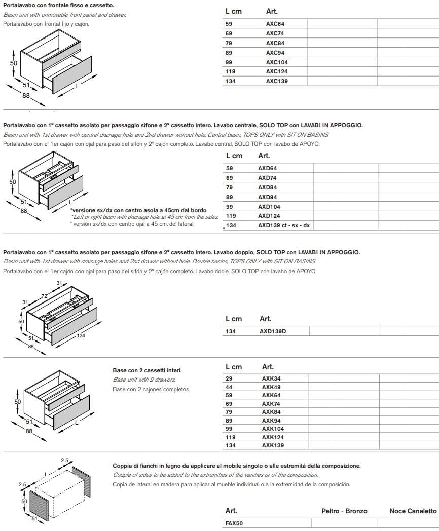Модульный подвесной умывальник с ящиками ARTELINEA Alexander ARCH-00051220 - Вид №2