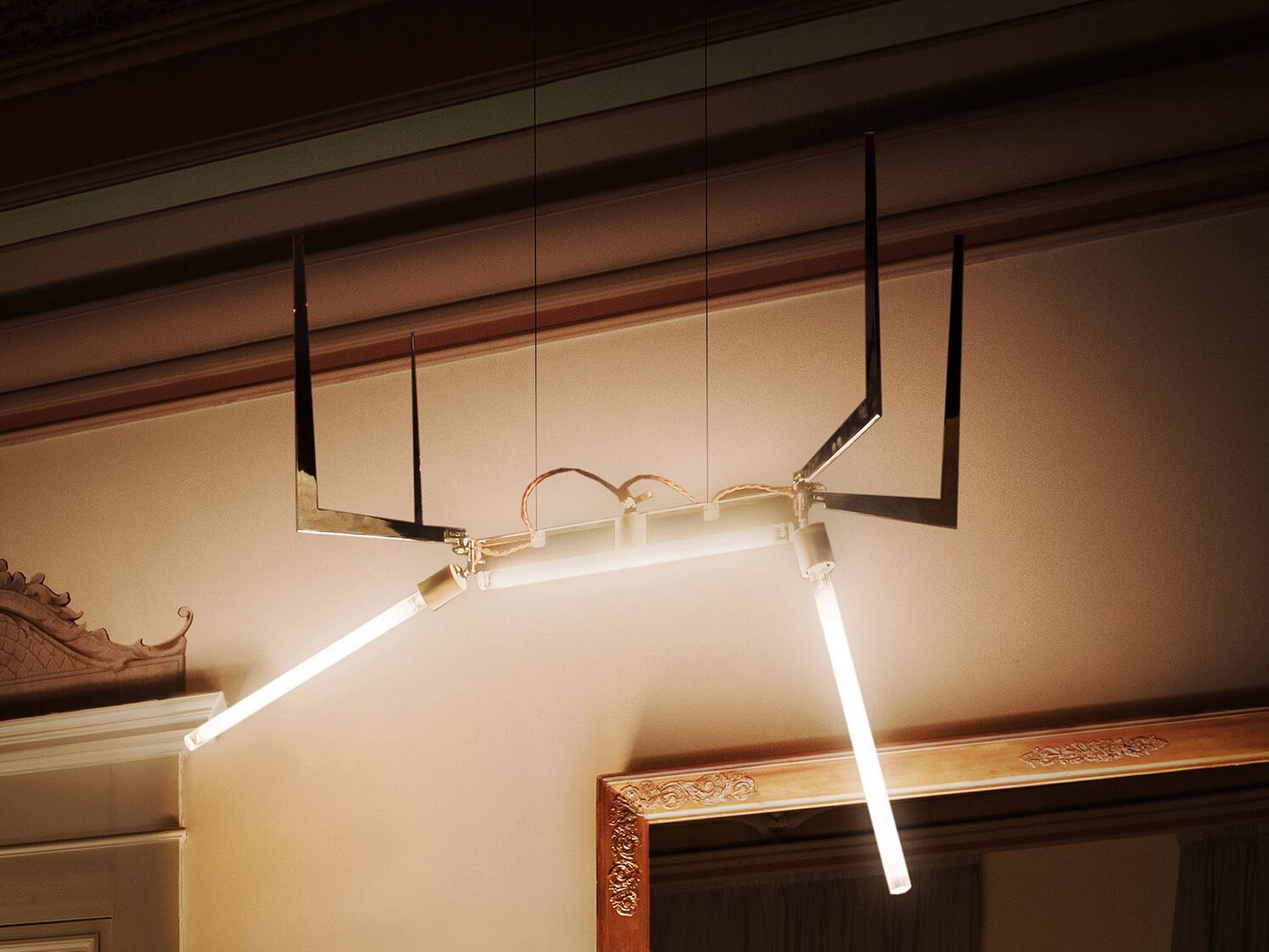 Стальной светодиодный подвесной светильник Creazione SUGO Stick Insect ARCH-00112990