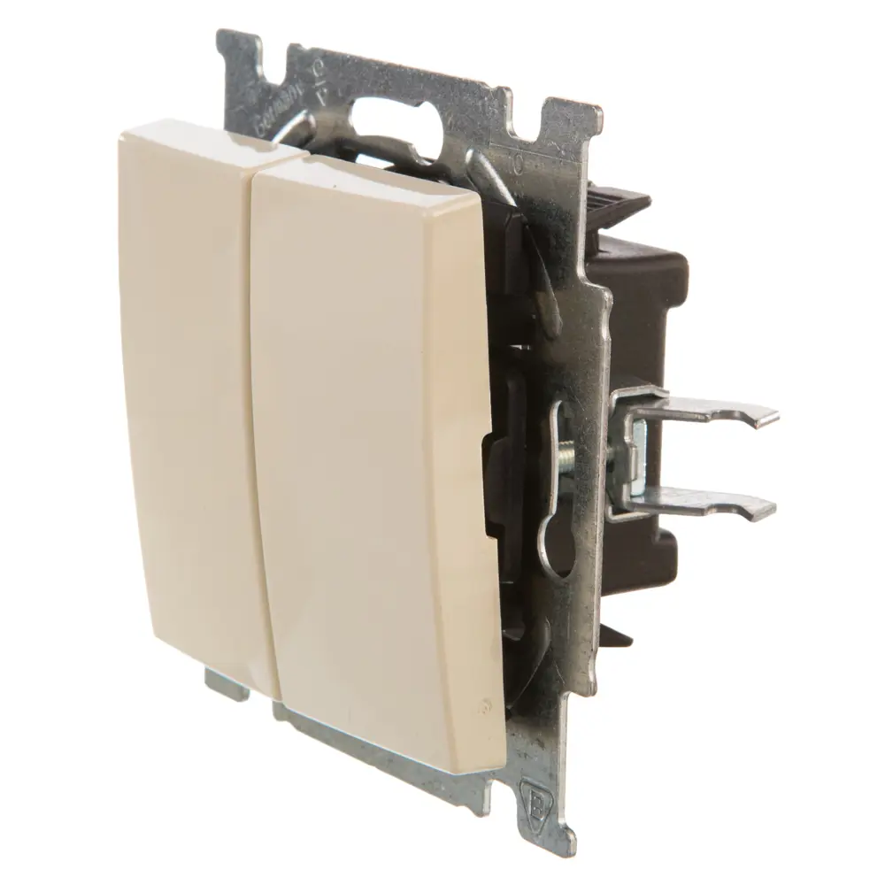 Выключатель встраиваемый ABB Basic 55 2 клавиши, цвет бежевый Basic55 STLM-2116513 - Вид №2