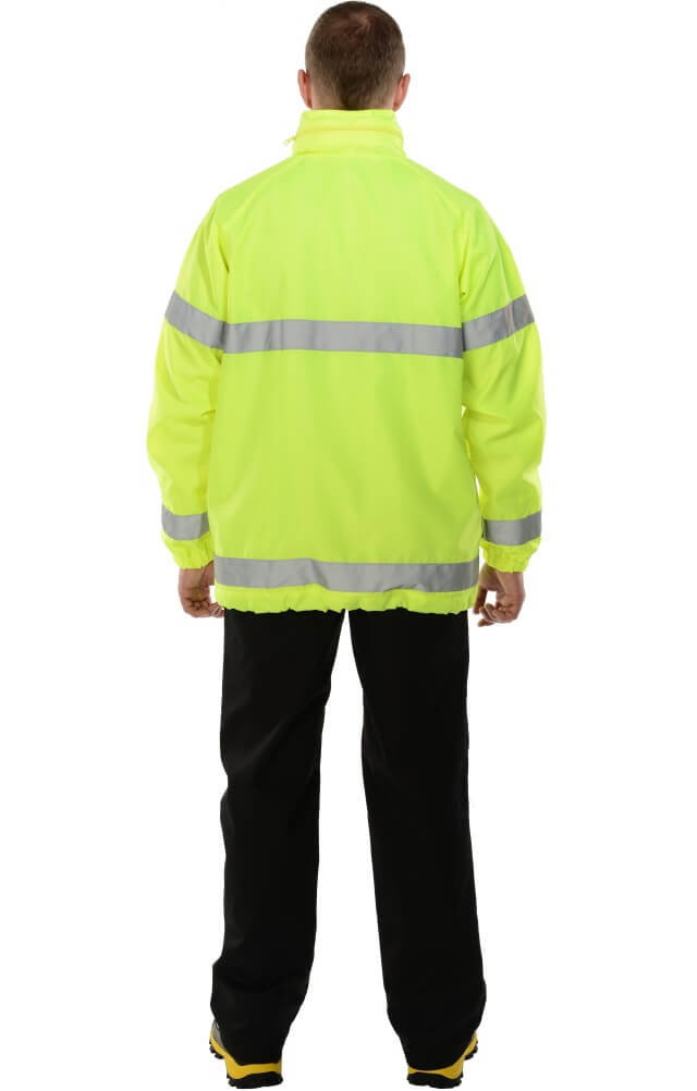 69856 Куртка-ветровка "Блик" лимонная с СВП  Сигнальная одежда  размер 56-58/170-176 Спецодежда  - Вид №4