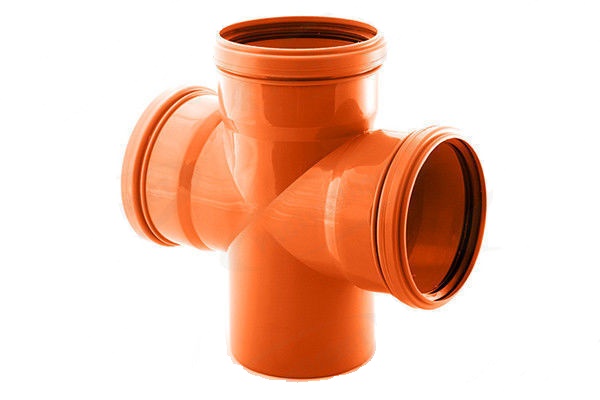 Крестовина ПВХ наружная 110х110х110х90° рыжая Политек 6403 - Вид №1