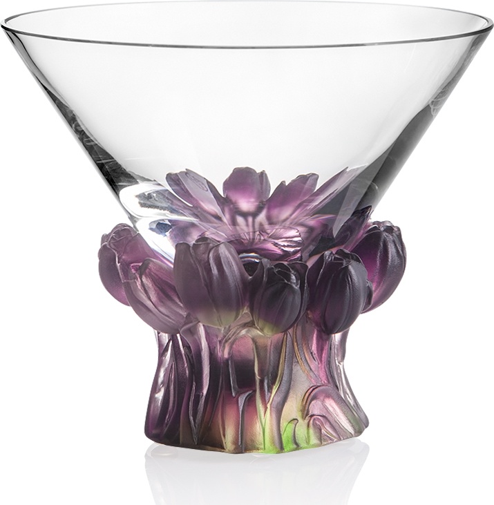 10557765 Cristal de Paris Чаша Cristal de Paris 12см "Тюльпаны" (пурпурная) Хрусталь 