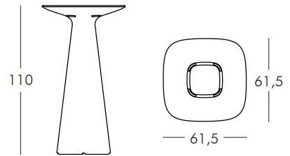 SLIDE Стол из полиэтилена высокой квадратной формы Amélie Amelie sun-id-1347030 - Вид №3