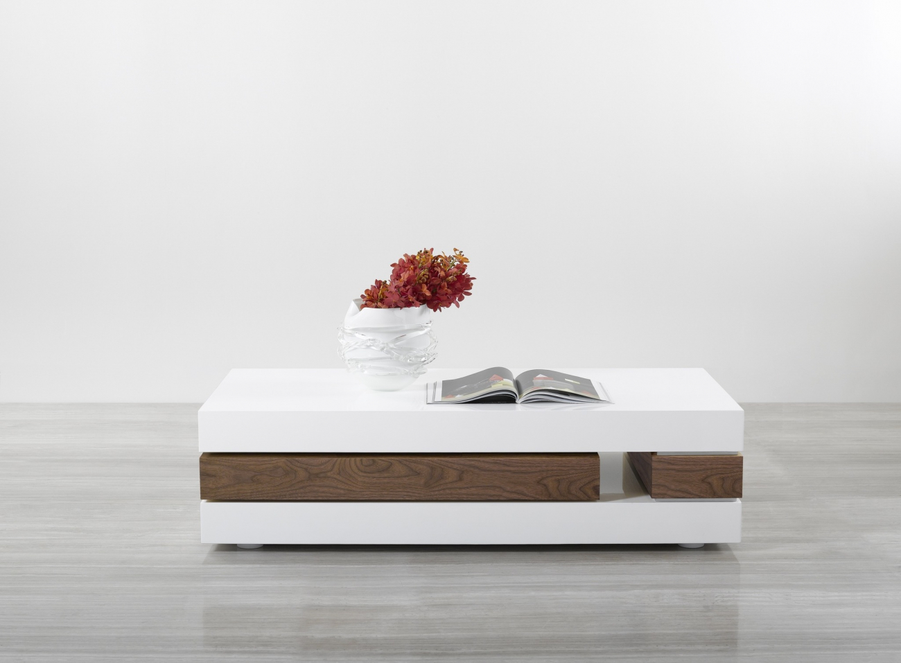 Журнальный столик белый с отделкой ясень Vision PUSHA PUSHA 062922 Белый  - Вид №1