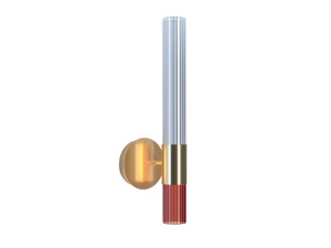 Светодиодный настенный светильник из латуни и цветного стекла