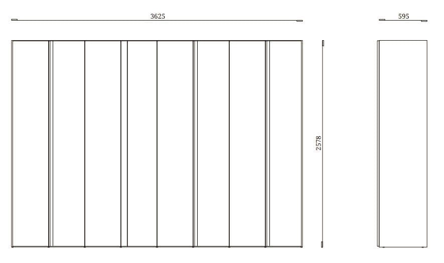 Деревянный секционный шкаф со встроенным освещением Febal Casa LUMIA ARCH-00055956