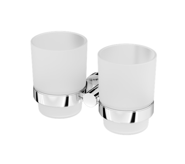 A74343400 L Двойной стеклянный стакан с настенным держателем хром AM.PM Sense