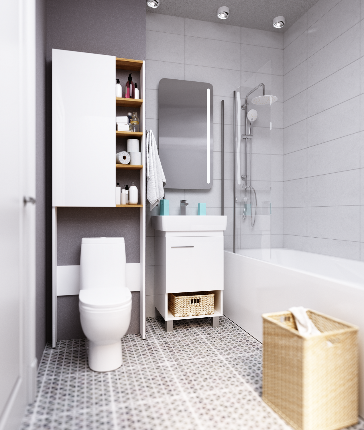 У76059 Тумба Tera 55Н 1д. Белый глянец 1 Marka TERA - Вид №4