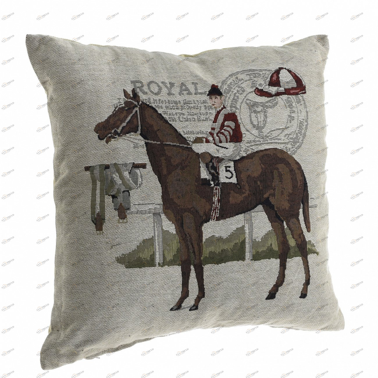 Подушка Horse TO4ROOMS РИСУНОК, ЛОШАДИ, ЖИВОТНЫЕ 212342 Серый 