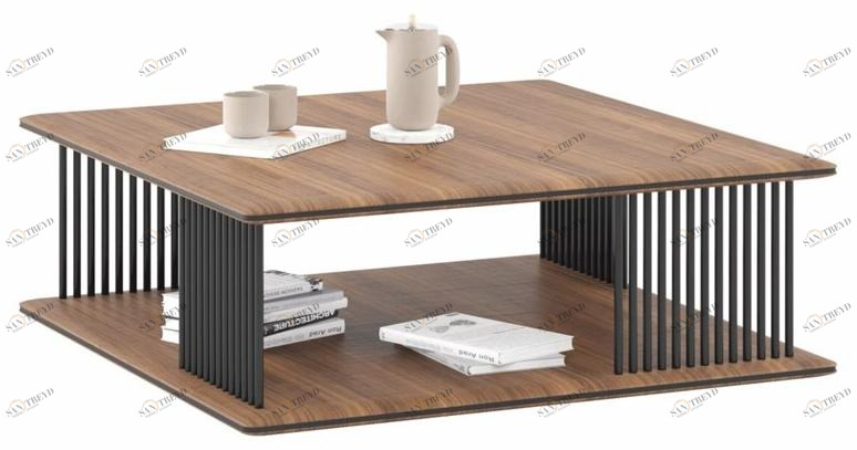 Ersa Низкий деревянный журнальный столик с журнальной полкой sun-id-1403061