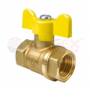 VF.277.LB3.034 Valfex Кран шаровой для газа, ручка-бабочка (внутр.-внутр.)  3/4"