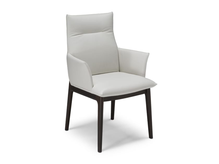 Кожаный стул с подлокотниками Natuzzi Italia SOVRANA ARCH-00053996