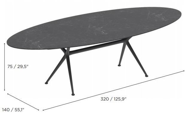 Royal Botania Овальный керамический садовый стол Exes Exs3214 - Вид №4