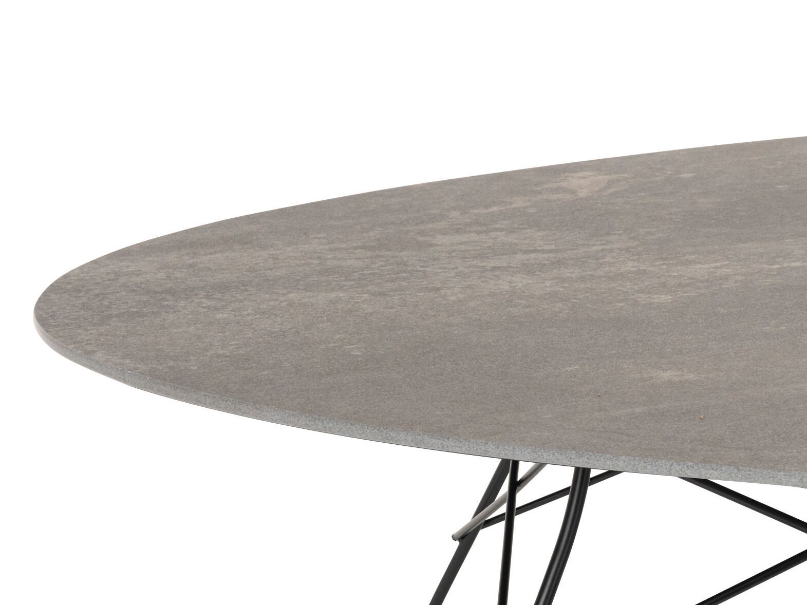 Круглый садовый стол со стальным основанием и столешницей из керамогранита Kartell GLOSSY ARCH-00030876 - Вид №17