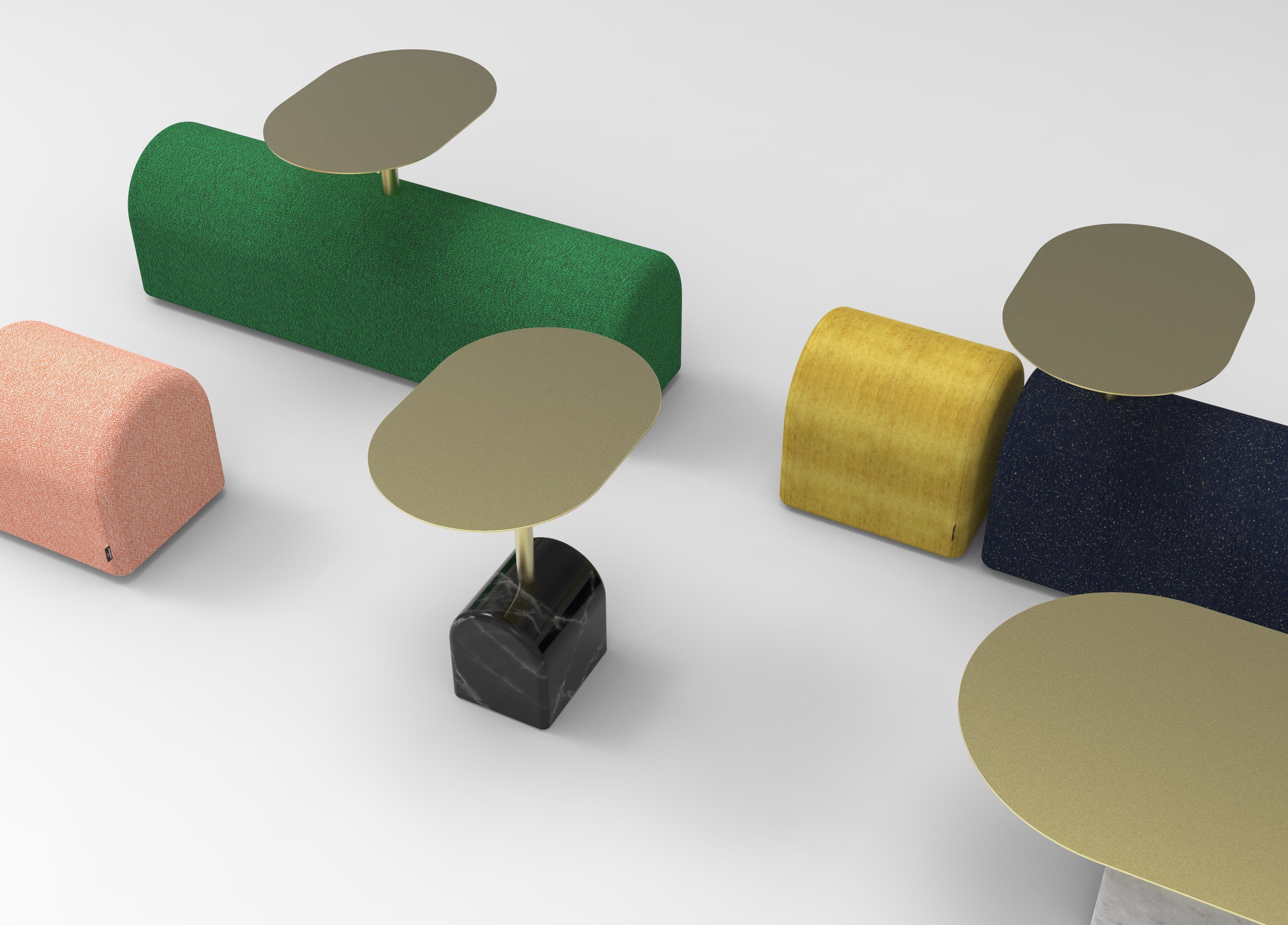 Тканевая скамейка с журнальным столиком Cider Edition À Dada ARCH-00076462 - Вид №8