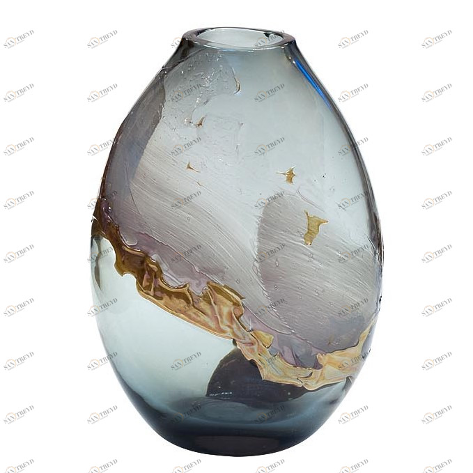 Ваза стеклянная круглая серо-бежевая 28 см от Garda Decor GARDA DECOR - 113771 Серый 