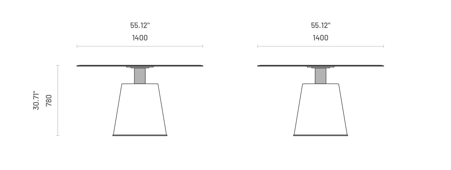Квадратный обеденный стол из дерева и стекла Domkapa Panton ARCH-00032840 - Вид №4