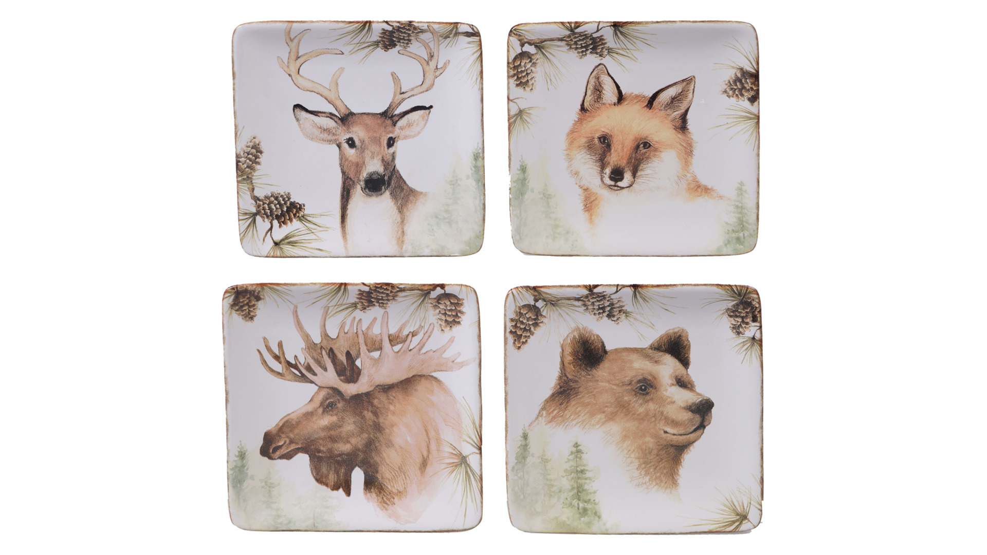 10642223 Certified International Тарелка пирожковая квадратная Certified Int. Заповедный лес.Лиса 15см, керамика Керамика  - Вид №1