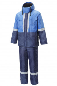 5033055 Костюм СУРГУТ утепленный ткань Оксфорд темно-синий василек  Зимняя спецодежда  размер 44-46/182-188