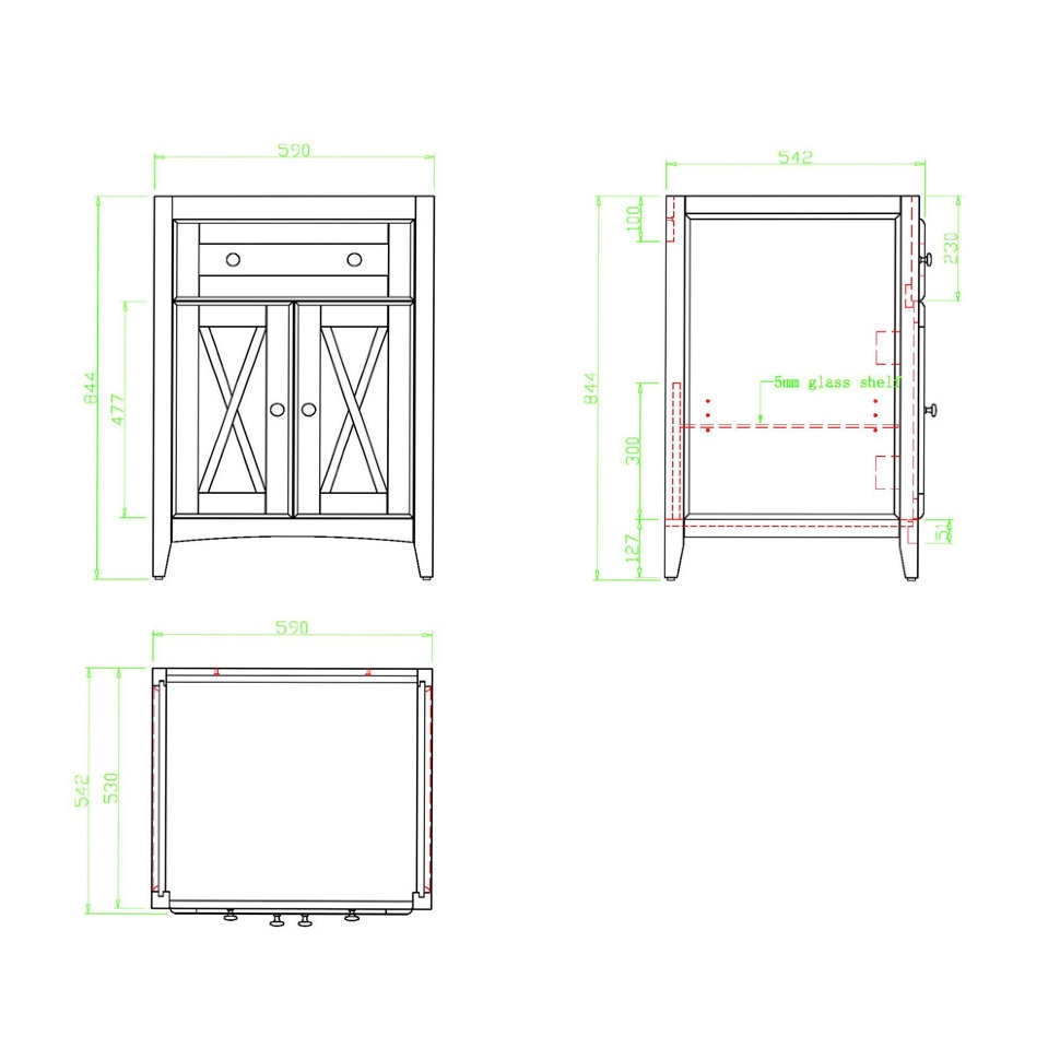 Тумба под раковину с двумя дверцами, цвет орех [EU2D] Victorian Burlington EU2D - Вид №2